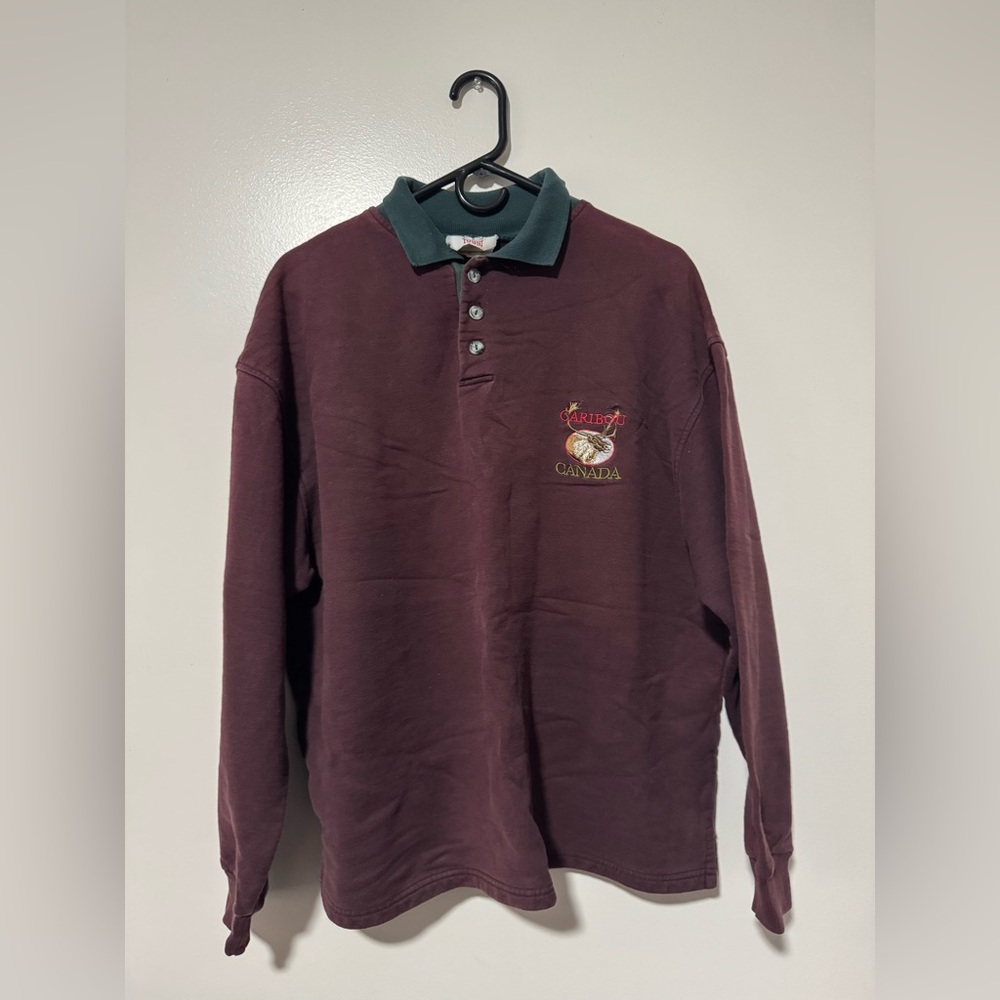 Vintage Caribou Canada Collared Sweatshirt